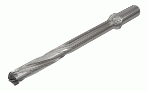 D3N 0512-512-063R-10D-Exchangeable head 3 flute drills with internal coolant holes and a round shank, drilling depth 10xD