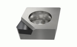 CCGT 060208F ID4-Positive 80° rhombic inserts with PCD tip, with a positive rake angle, used for finishing aluminum and other non-ferrous materials.
