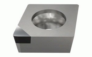 CCGW 060202F W-MT ID5-Positive 80° rhombic inserts with a single PCD wiper, mini tip and flat rake angle, used for finishing aluminum and other non-ferrous materials.
