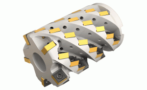 S890 SM D2.5-2.8-4-100-13-Extended flute cutters carrying double-sided square inserts with 8 cutting edges