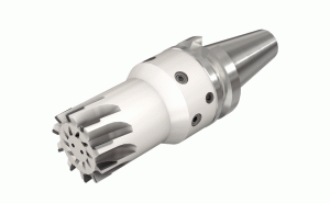 SPN D050-10-BT40-R-BRC02 ID8-90° endmills with BT MAS-403 tapered shanks on which brazed PCD inserts are mounted for machining aluminum at high rotational speeds with IT.TE.DI. tools