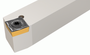 SSBCR 2020K-12-75° lead angle screw lock tools carrying square inserts with 7° clearance angle.