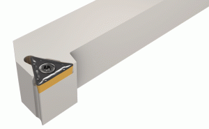 STGCL 12-3-91° lead angle screw lock tools carrying triangular inserts with 7° clearance angle.