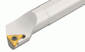 S16Q STLCL-11-Screw clamp boring bars carrying 7° clearance triangular inserts.