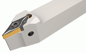 SVVNN 2525M-12F-Screw lock tools with a wedge for high rigidity in profiling applications carrying 35° negative inserts.