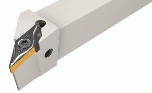 SVJNL 12-2.5F-Screw lock tools with a wedge for high rigidity, carrying 35° negative inserts for profiling applications.