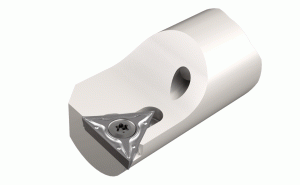 E16 STFCR-11 HEAD-Interchangeable screw clamped boring heads carrying positive 7° clearance triangular inserts mounted on carbide bars.