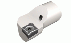 E-SCLCR 10-3 HEAD-Interchangeable screw clamped boring heads carrying 80° rhombic inserts with positive 7° clearance mounted on carbide bars.