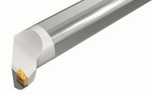 S25T SLANR-11 TANG-Boring bars carrying LNMX tangentially screw clamped inserts with 4 cutting edges for high metal removal rates.