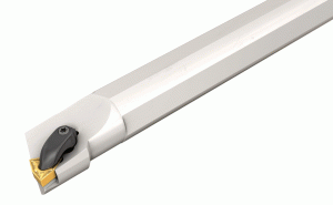 S-DWLNR 20-4-R-Clamp boring bars carrying negative trigon inserts.