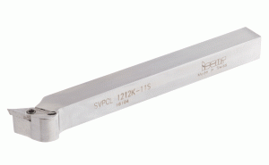 SVPCR 1212K-11S-117° lead angle screw lock tools carrying 35° diamond inserts with 7° clearance angle.