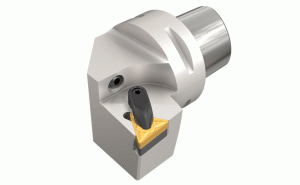 C6 DTGNR-45065-22-91° lead angle R-clamp tools with CAMFIX (ISO 26623-1 standard) exchangeable tapered shanks, carrying negative triangular inserts.