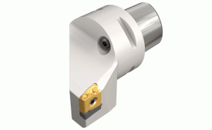 C5 SLANR-35060-15 TANG-Tools with CAMFIX (ISO 26623-1 standard) taper shanks carrying the LNMX-HT tangentially screw clamped inserts. Recommended for heavy-duty, high metal removal rate applications on turn-mill machines.