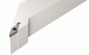 SVJCR 2525M-11-93° lead angle screw lock tools carrying 35° diamond inserts with 7° clearance angle.