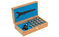 KIT R-8        11 ER32-The kit contains ER collet chuck with a Bridgeport shank and a set of collets in various bore sizes.