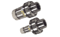 HSK FM63 ER40X80-ER collet chuck with HSK FM shanks, for MAKINO's machine models MAG Series A. These HSK shanks feature two orientation pins for high speed machining of aluminum.