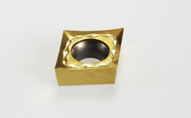 CCGT 09T302-AS IC520-80° rhombic inserts with a 7° positive flank, very positive rake angle and sharp cutting edge for machining aluminum.