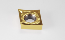CCGT 120404-AS IC520-80° rhombic inserts with a 7° positive flank, very positive rake angle and sharp cutting edge for machining aluminum.
