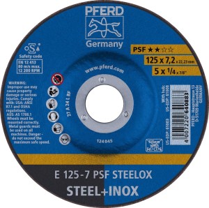 Tarcza ścierna do obróbki zgrubnej, odsadzona PSFSTEELOX 230x8mm PFERD