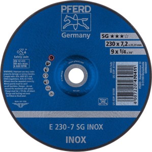 Tarcza ścierna do obróbki zgrubnej, odsadzona do V2A A30NSG 125x7,2mm PFERD
