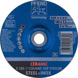 Tarcza ścierna do obróbki zgrubnej, odsadzona CO24QSG 115x7,2mm PFERD