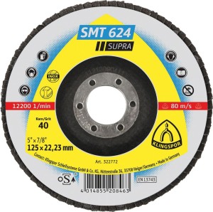 Ściernica listkowa talerzowa SMT624, wysklepiona 125mm K60 Klingspor