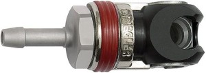 Szybkozłącze bezpieczne odchylane stalowe, średnica nom. 7,2mm, Ø wewn. węża 10 mm RIEGLER