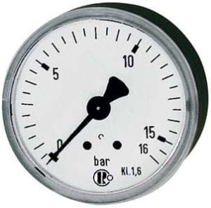 Manometr, z przyłączem tylnym centrycznym 40mm 0-10 barów G1/8 RIEGLER