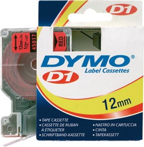 Taśma do drukarek etykiet D1 45017, czarna/czerwona 12mmx7m DYMO
