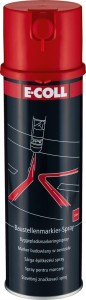 Aerozol do znakowania na budowach, puszka 500 ml, kolor czerwony E-COLL EE
