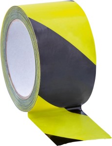 Taśma ostrzegawcza do znakowania samoprzylepna, PVC, 60mmx66m, żółto-czarna