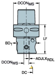 Adapter ze złącza Coromant Capto® na złącze CoroTurn® XS C3-R824XS04-021 ID:6424090 Sandvik